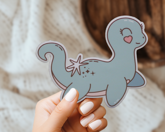 Nessie Loch Ness Monster Cute Cryptid Valentines Vinyl Sticker Gift