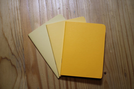 Handmade Pocket Notebook Golden Yellow Trio