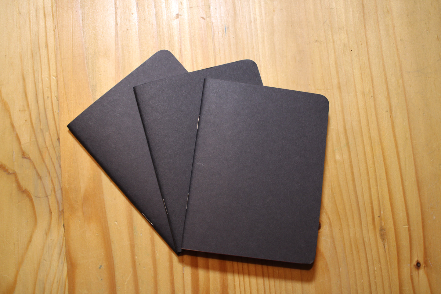 Handmade Pocket Notebook Black Book Trio