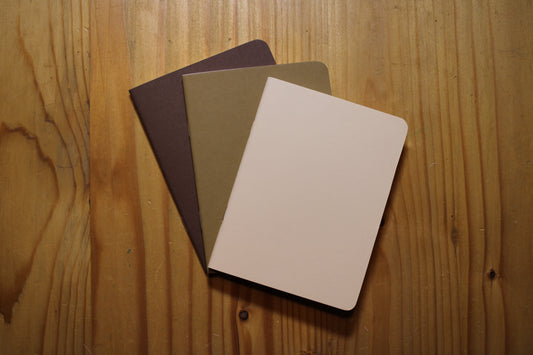 Handmade Pocket Notebook Tan Trio