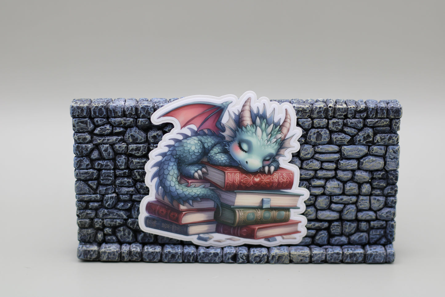 Sleeping Baby Blue Dragon Sticker| Cute Dragon Sticker| Bookish| Book Lover| Tumbler Sticker| Kindle Sticker| Hardhat Sticker