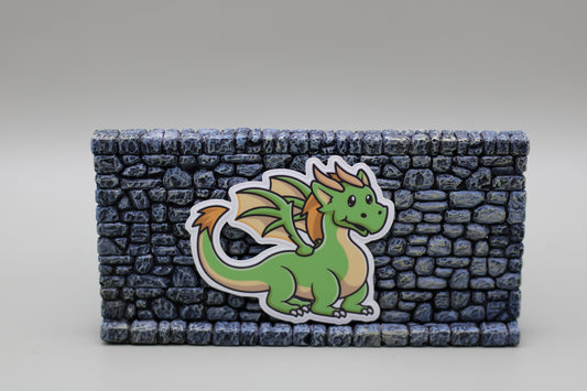 Green and Gold Dragon Sticker| Cute Cartoon Dragon Sticker| D&D| RPG| Tumbler Sticker| Kindle Sticker| Hardhat Sticker