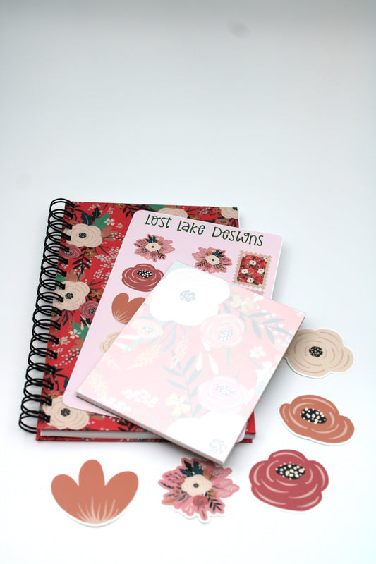 Flowering Garden Spiral Notebook Floral Gift Set