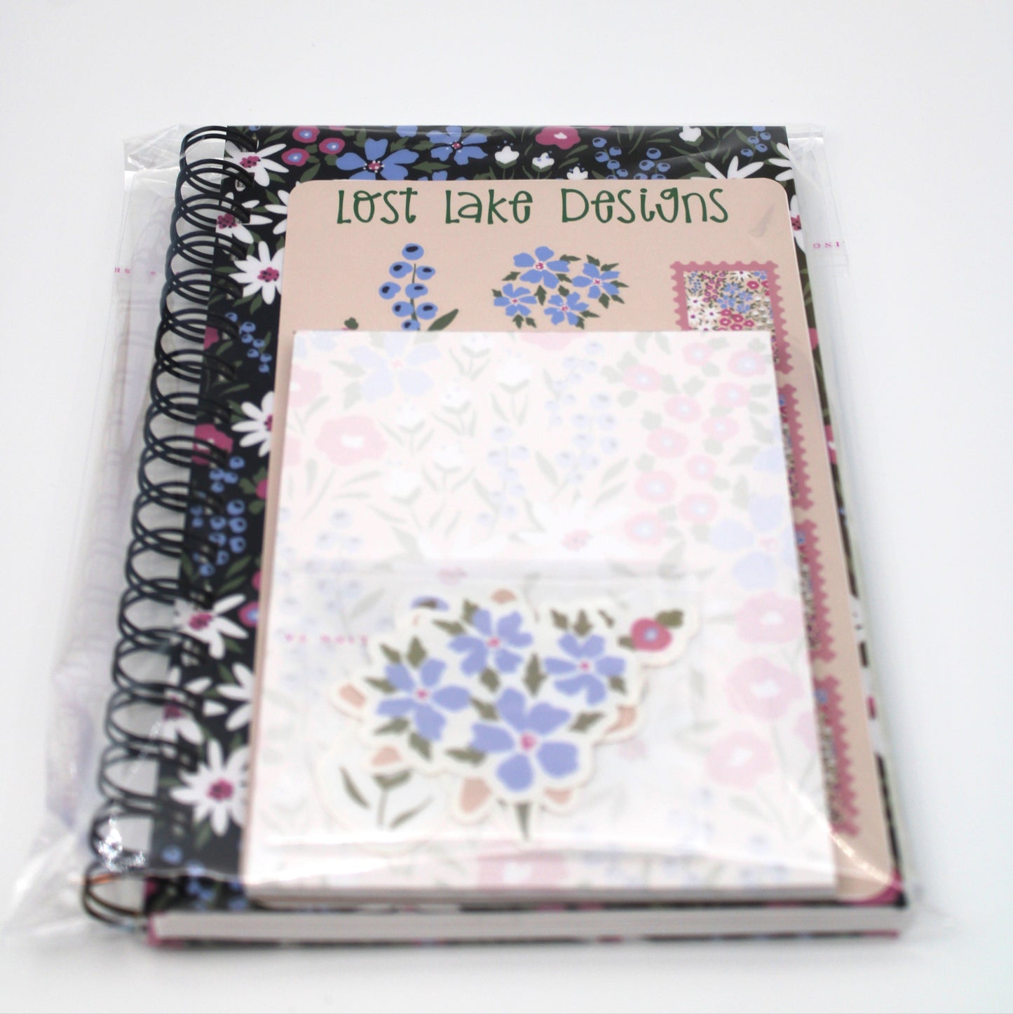 Midnight Meadow Spiral Notebook Floral Gift Set