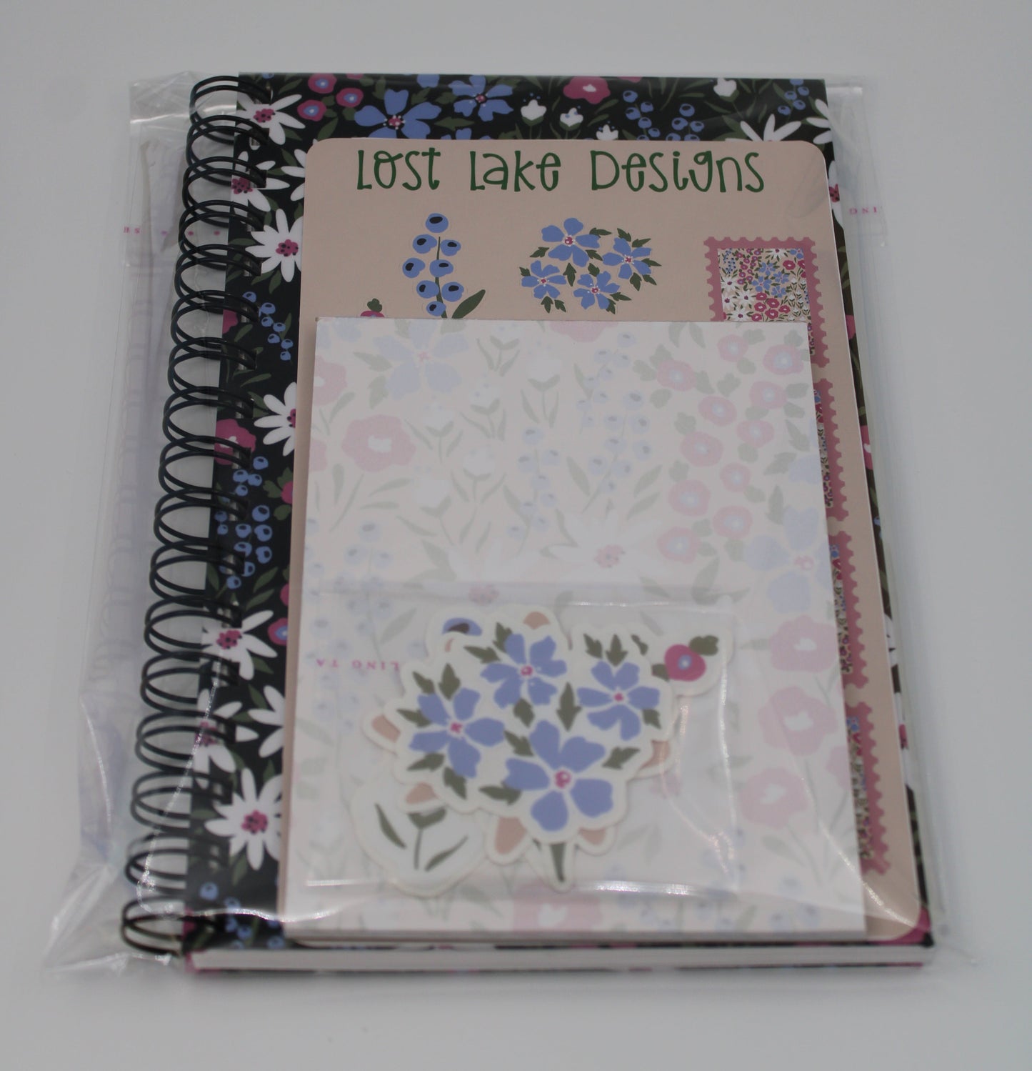 Midnight Meadow Spiral Notebook Floral Gift Set