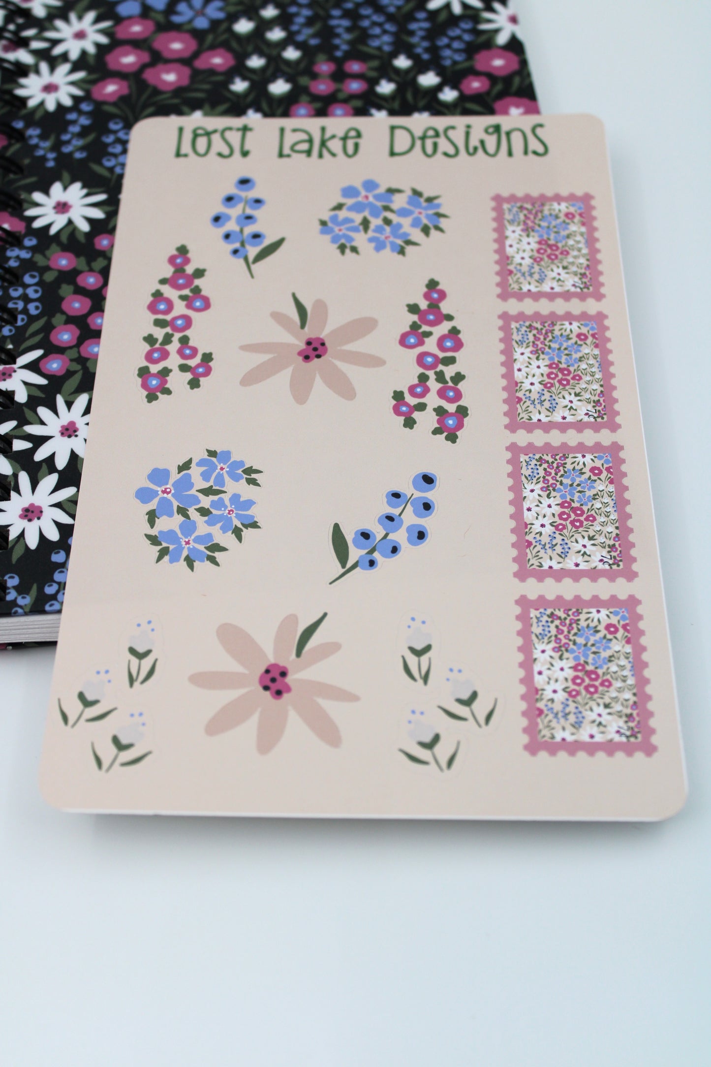 Midnight Meadow Spiral Notebook Floral Gift Set