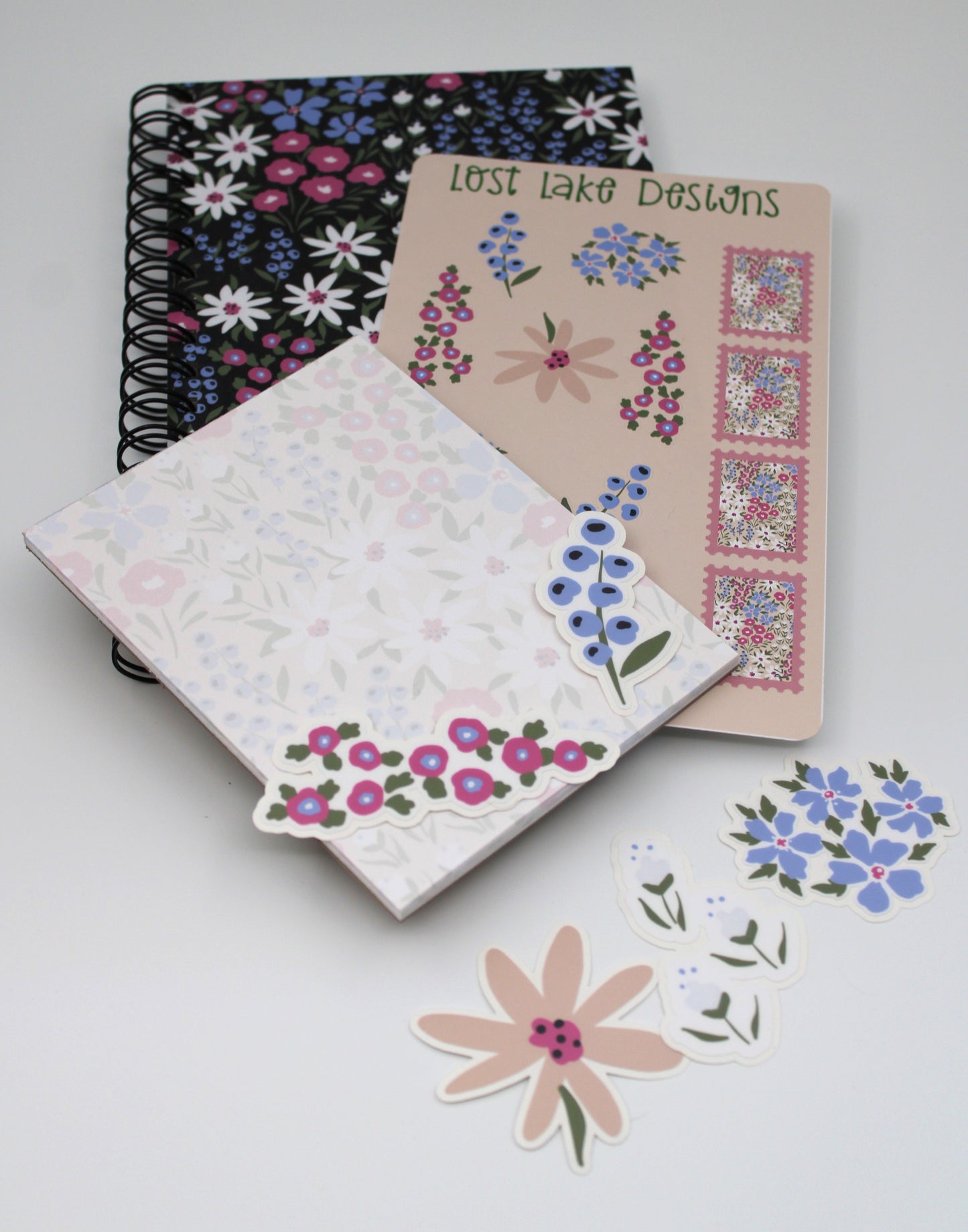 Midnight Meadow Spiral Notebook Floral Gift Set