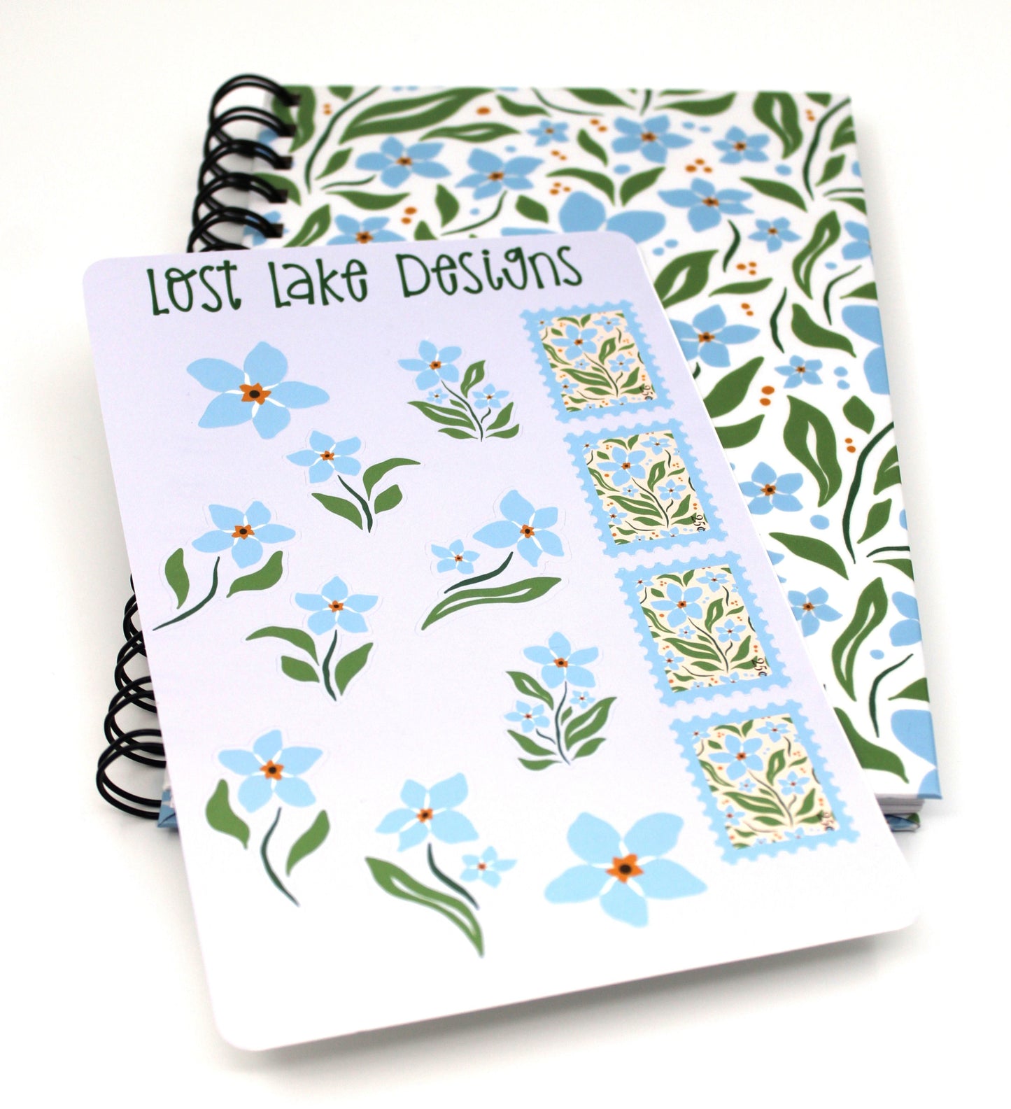 Forget Me Not Spiral Notebook Floral Gift Set