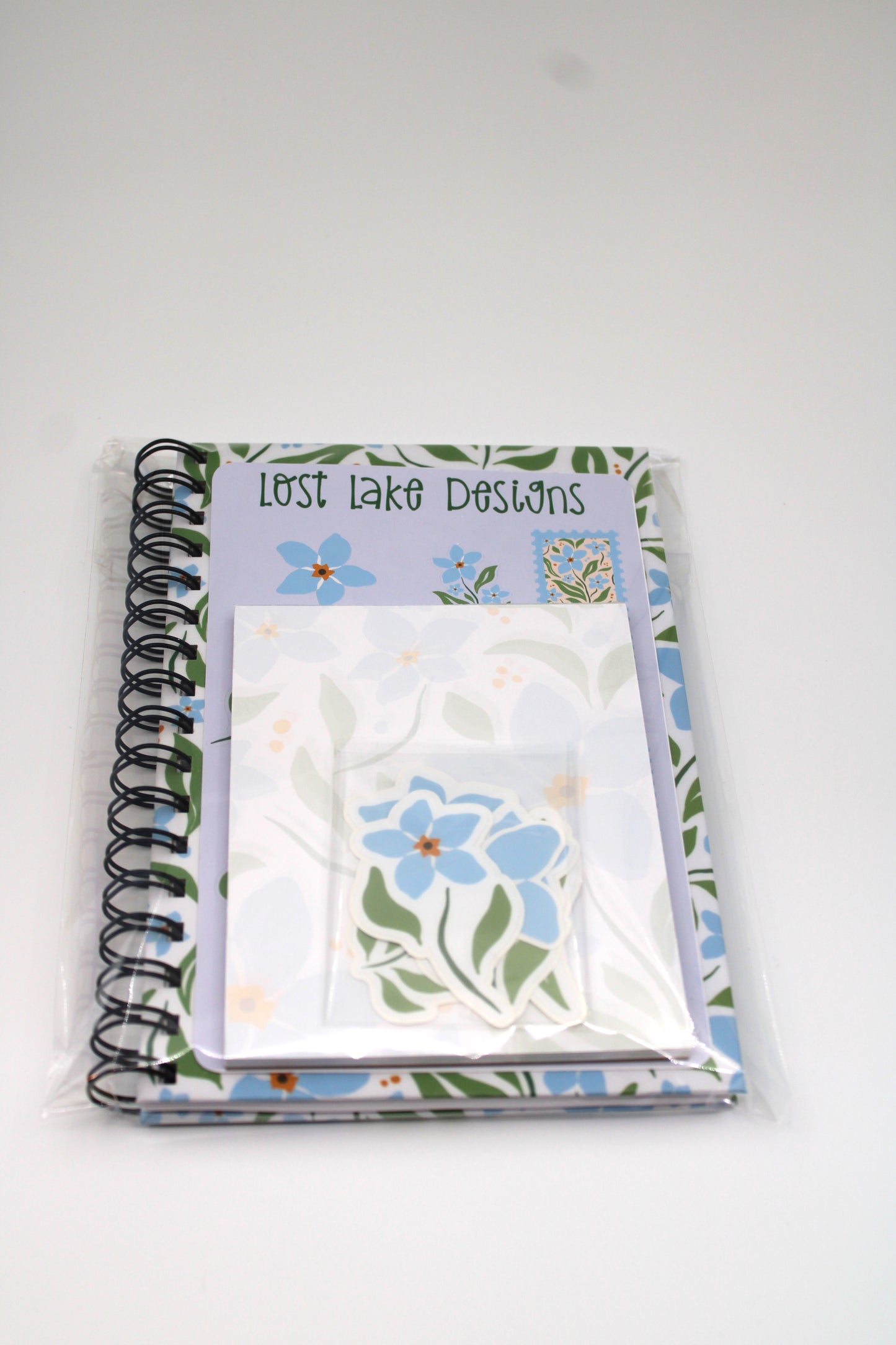 Forget Me Not Spiral Notebook Floral Gift Set