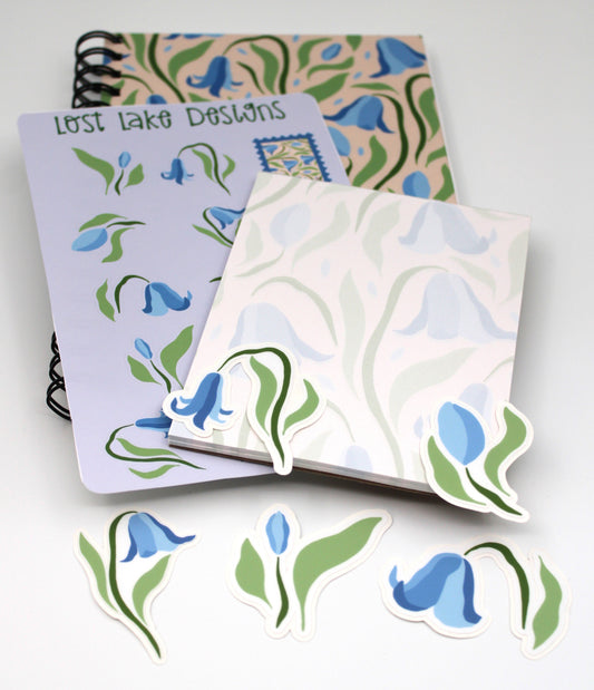 Bluebell Spiral Notebook Floral Gift Set