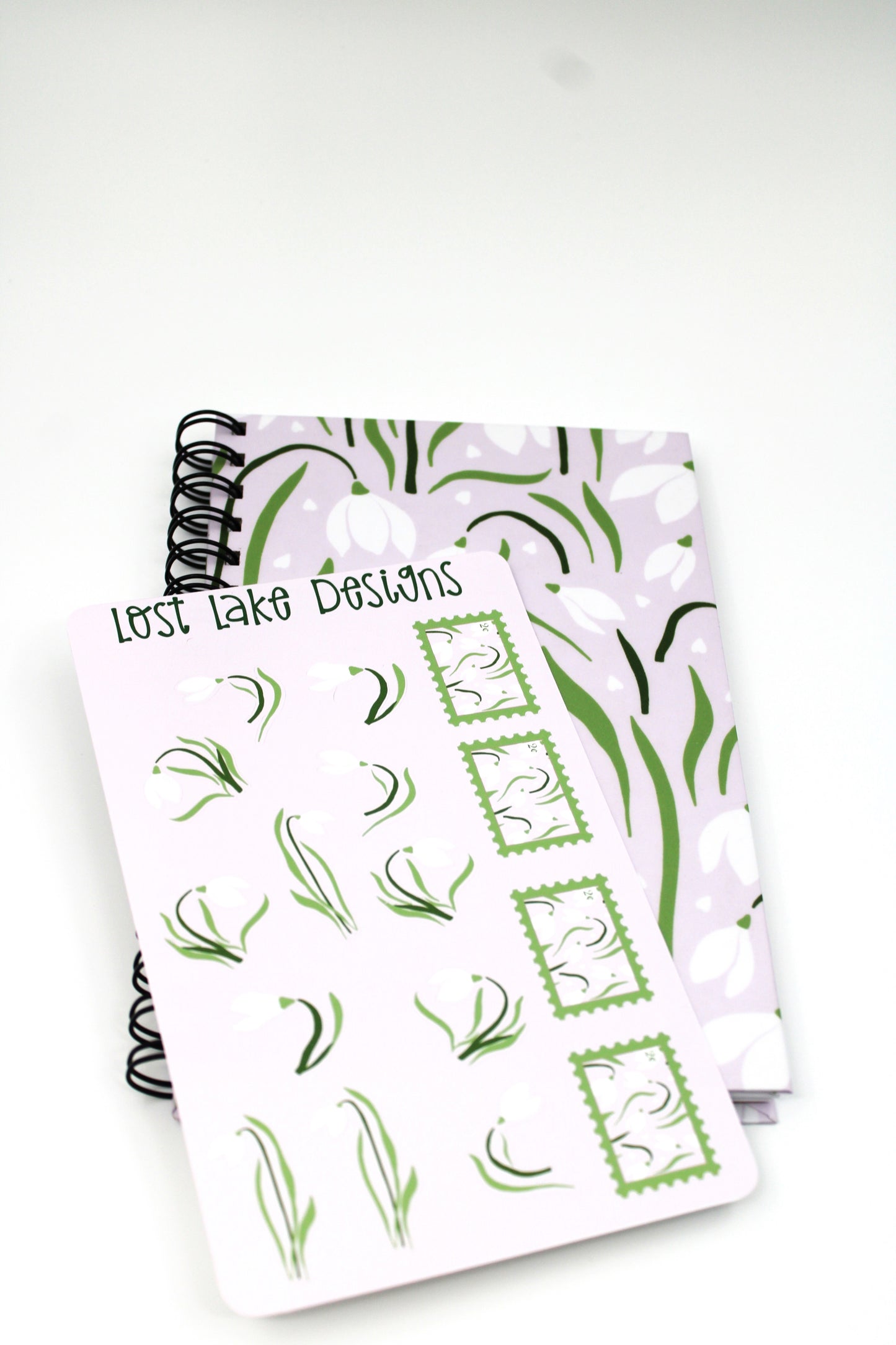 Snowdrop Personalized Spiral Notebook Floral Gift Set