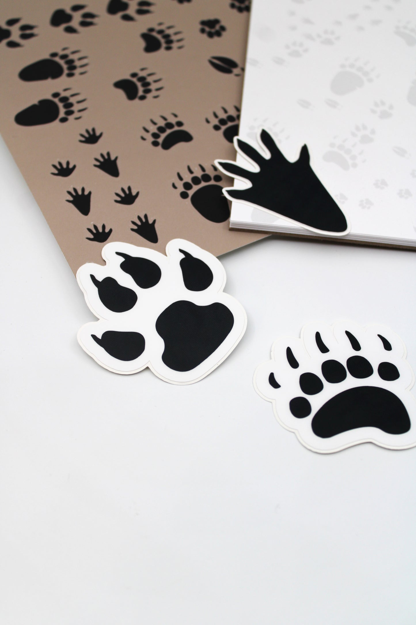 Wildlife Tracks Stapled Notebook Notepad Stickers Gift Set