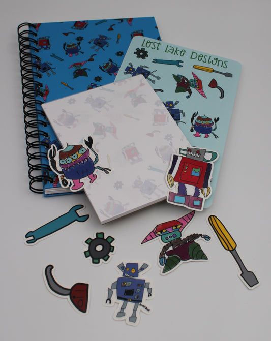 Robot Spiral Notebook Gift Set| GT Creations Collection