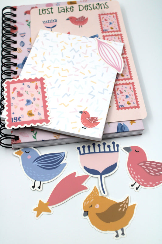 Three Little Birds Spiral Hardcover Notebook Gift Set