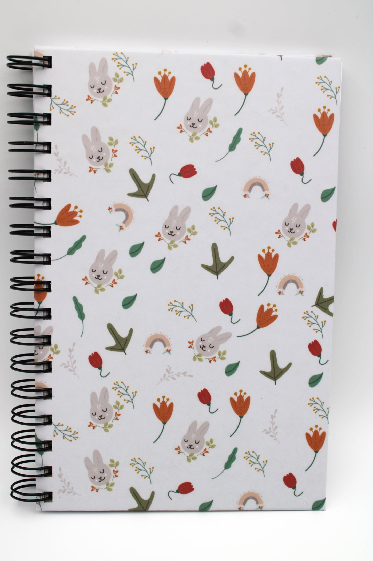 Floral Bunny Hardcover Notebook Set with Notepad and Vinyl Stickers