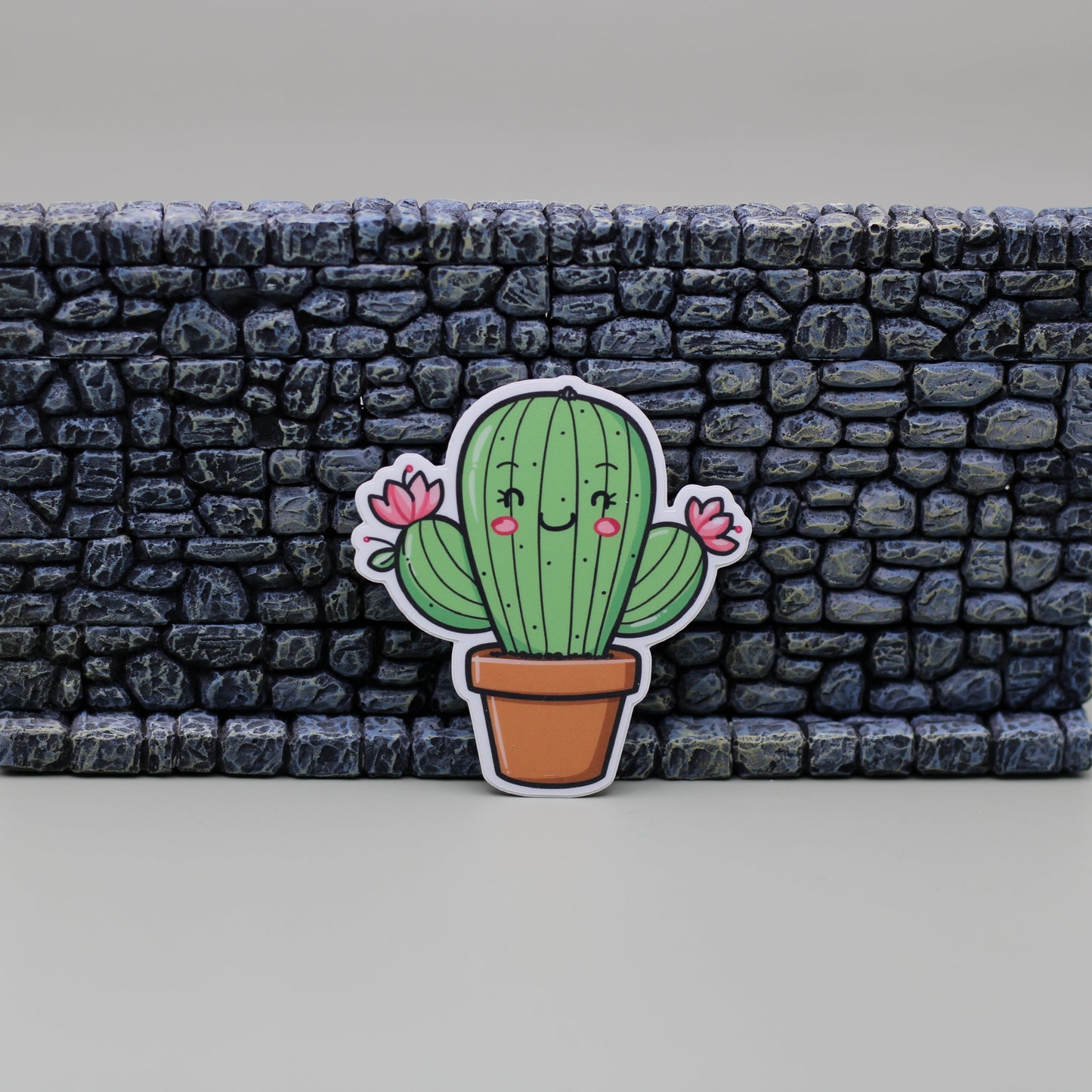 Cute Pink Flowering Cactus Sticker| Succulent Sticker| Plant Sticker| Kawaii Cactus