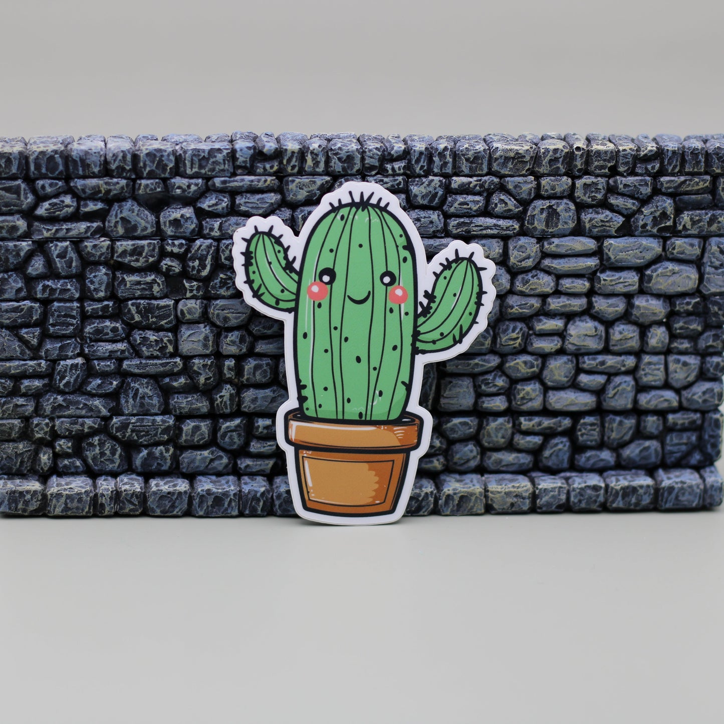 Tall Smiling Cactus Sticker| Potted Succulent Sticker