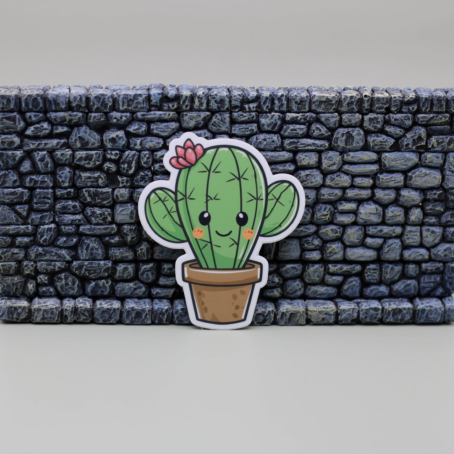 Prickly Flowering Little Cactus Sticker| Potted Succulent Sticker| Potted Cactus Sticker