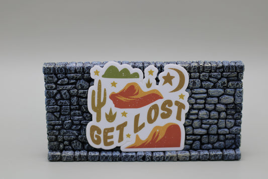 Go Get Lost Vintage Hiking Sticker| Outdoors Sticker| Backpacking| Woods| Tumbler Sticker| Kindle Sticker| Laptop Sticker| Adhesive Art