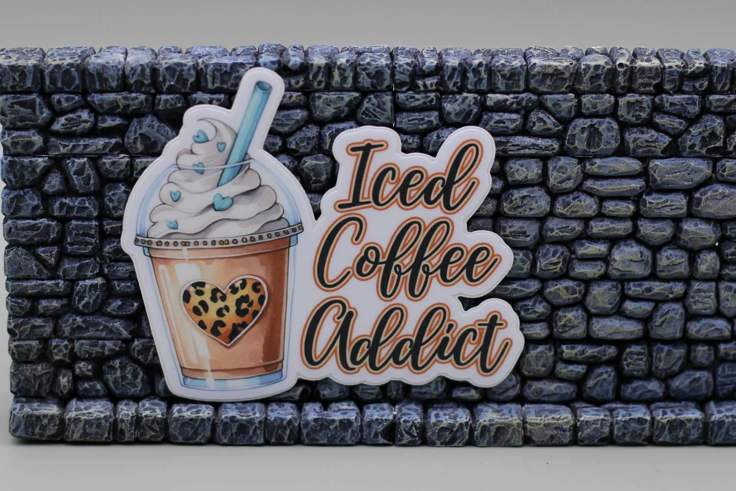 Ice Coffee Addict Sticker| Coffee Sticker| Cafe| Coffee Lover| Tumbler Sticker| Kindle Sticker| Laptop Sticker| Adhesive Art