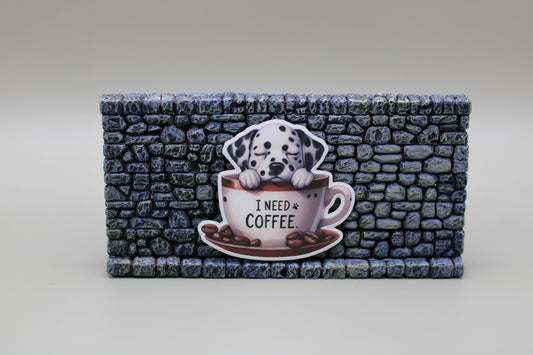 Dalmation Puppy Needs Coffee Sticker| Dog | Coffee Lover| Tumbler Sticker| Kindle Sticker| Laptop Sticker| Adhesive Art