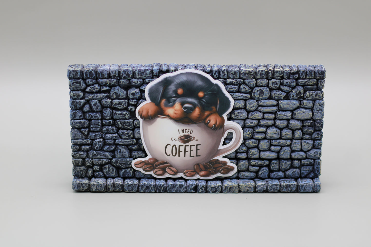 Rottweiler Puppy Needs Coffee Sticker| Dog | Coffee Lover| Tumbler Sticker| Kindle Sticker| Laptop Sticker| Adhesive Art