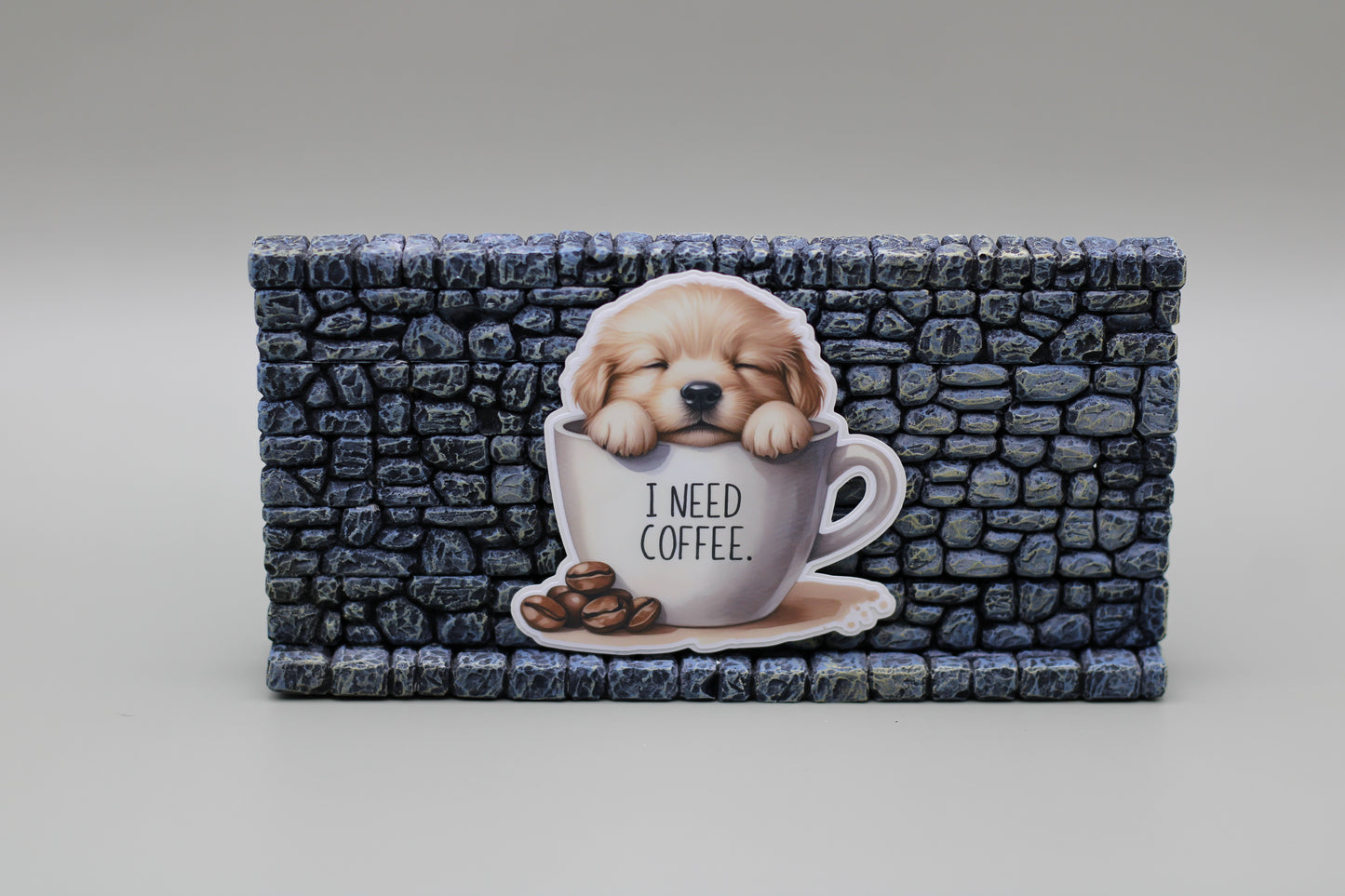 Golden Retriever Puppy Needs Coffee Sticker| Dog | Coffee Lover| Tumbler Sticker| Kindle Sticker| Laptop Sticker| Adhesive Art