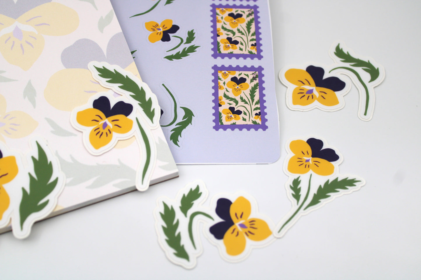 Spring Pansy Spiral Notebook Floral Gift Set